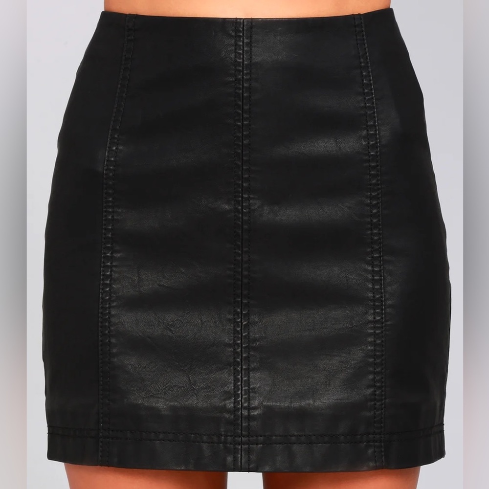 Vegan Leather Free People Mini Skirt